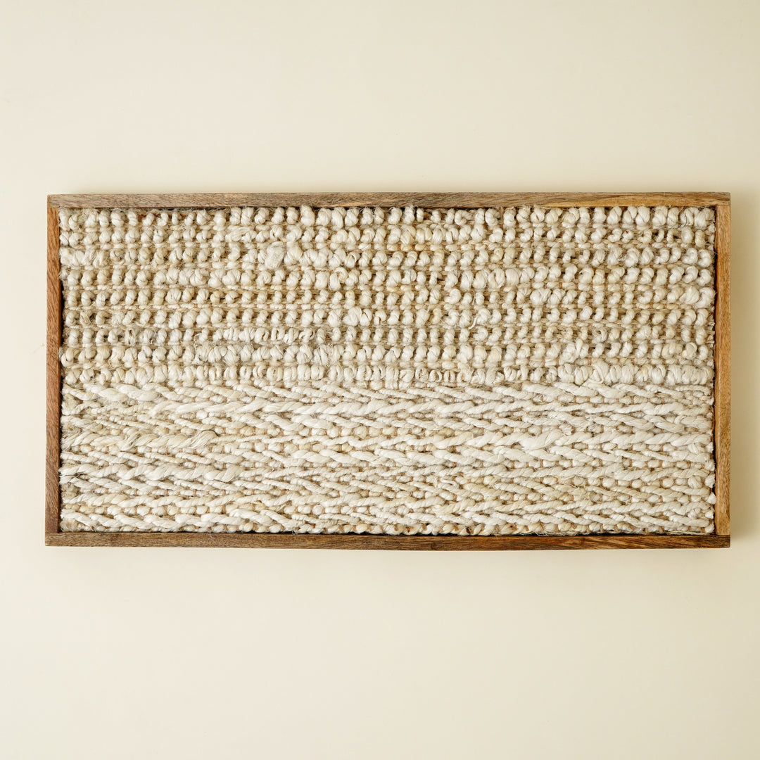 Gepolsterte Wandkunst mit Holzrahmen - Hellbraun