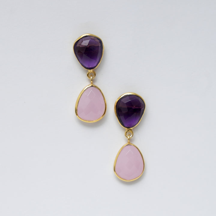 Lilac Drop Earrings – Blush-Toned Finish