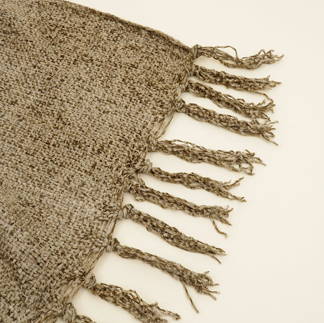 Cotton Chenille Bedspread  - Light Grey