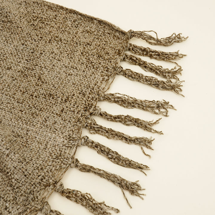 Cotton Chenille Bedspread  - Light Grey