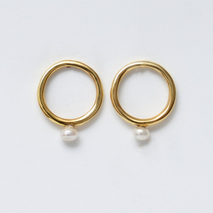Pearl Hoop Earrings – Classic Elegance