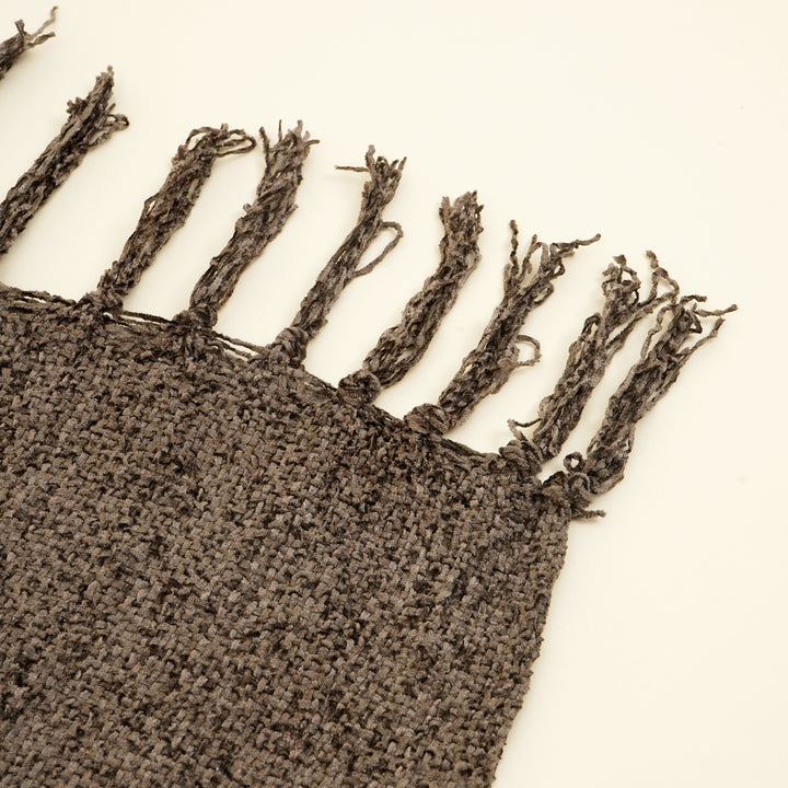 Coperta in Chenille di Cotone - Grigio Scuro