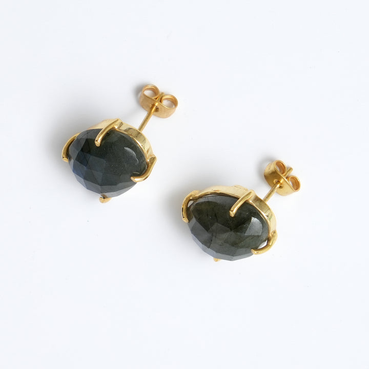 Aurora Stone Stud Earrings – Iridescent Shine