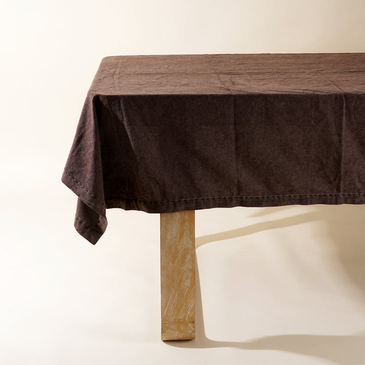 Medium Cotton/Linen Table Cloth - Brown