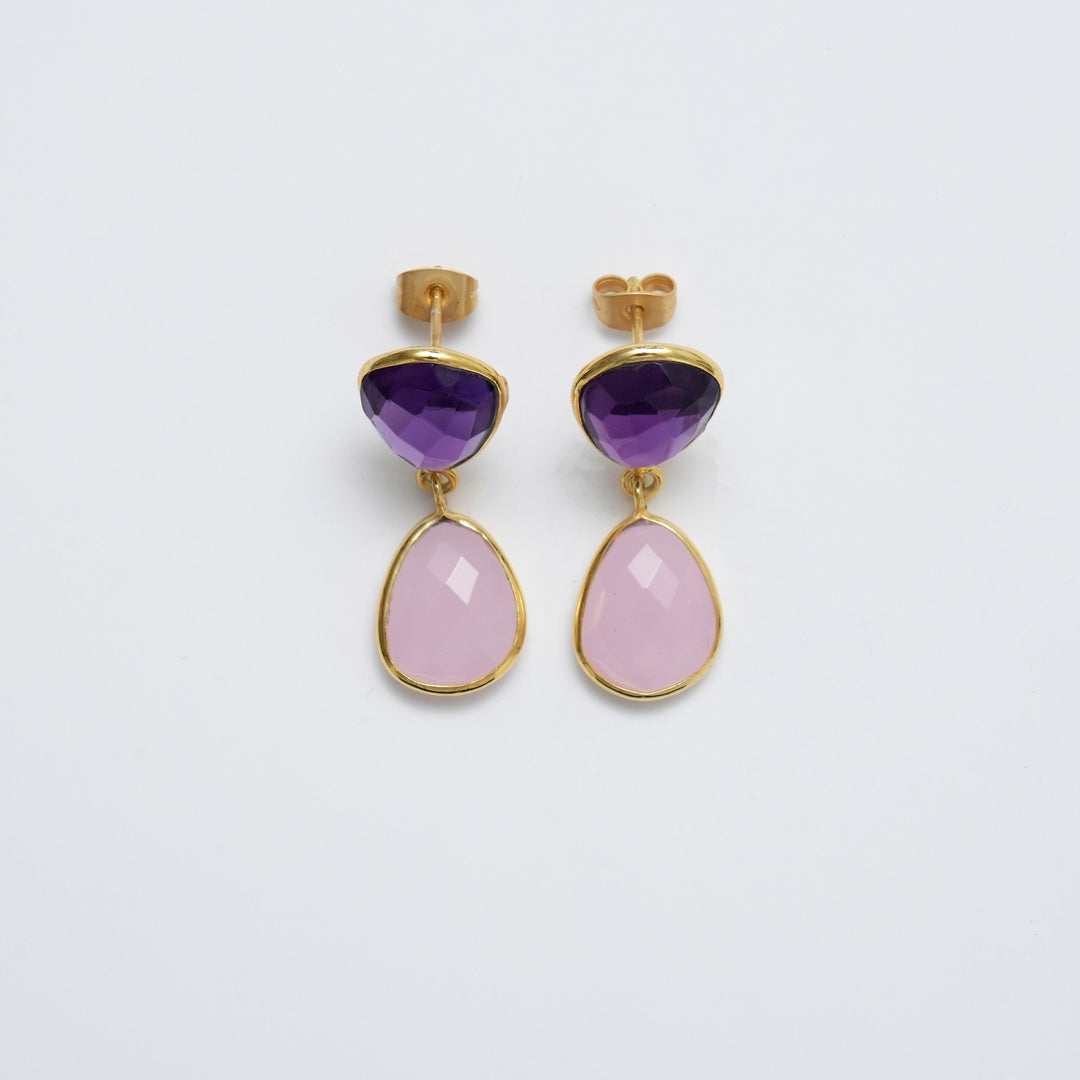 Lilac Drop Earrings – Blush-Toned Finish