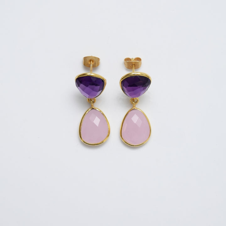 Lilac Drop Earrings – Blush-Toned Finish