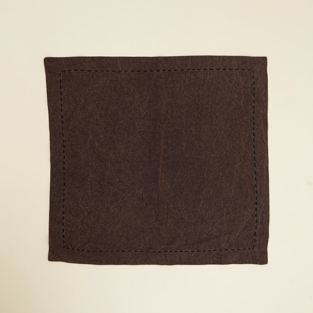 Set di due tovaglioli in cotone/lino - Marrone