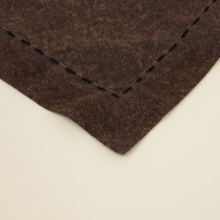 Set di due tovaglioli in cotone/lino - Marrone