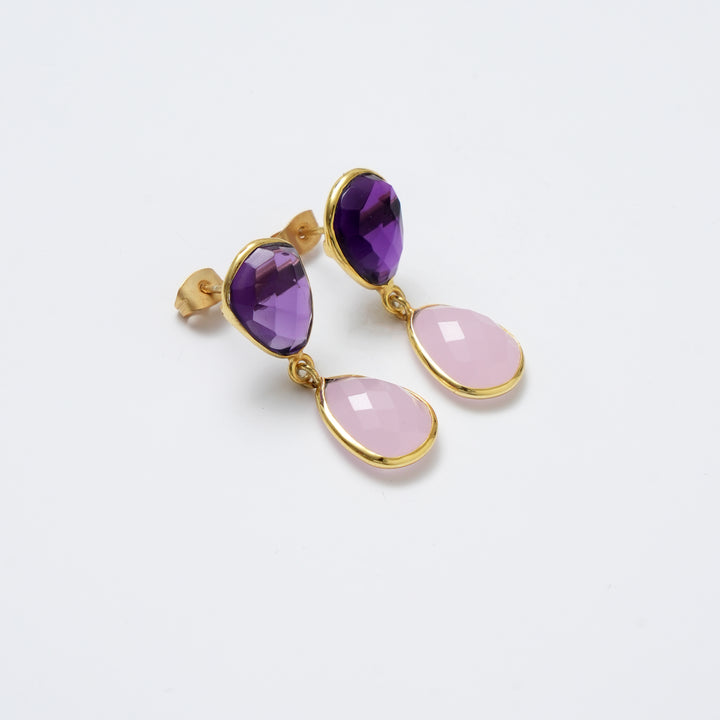 Lilac Drop Earrings – Blush-Toned Finish