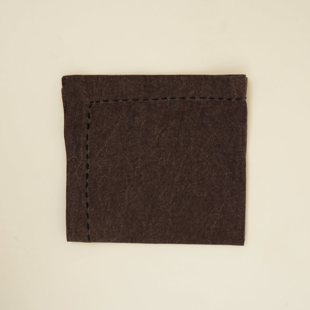 Set di due tovaglioli in cotone/lino - Marrone