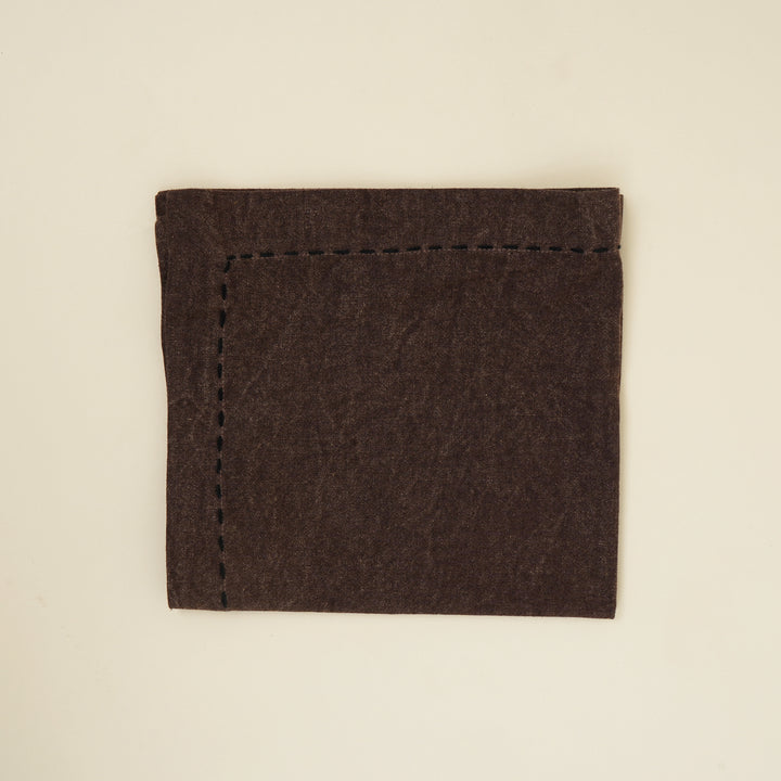 Set di due tovaglioli in cotone/lino - Marrone