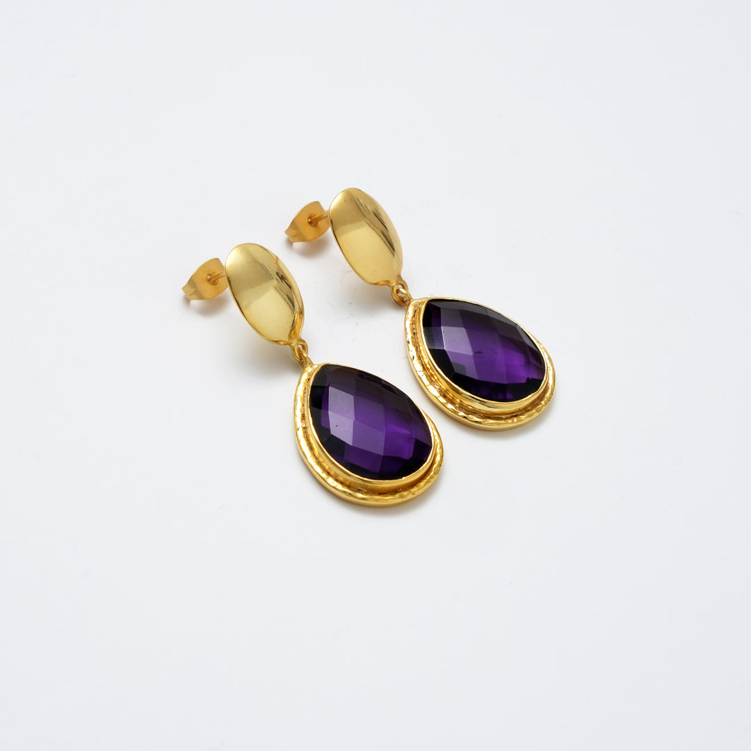 Quartz Drop Earrings – Royal Finish
