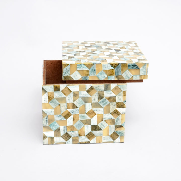 BOÎTE CUBE À MOTIF MOSAÏQUE