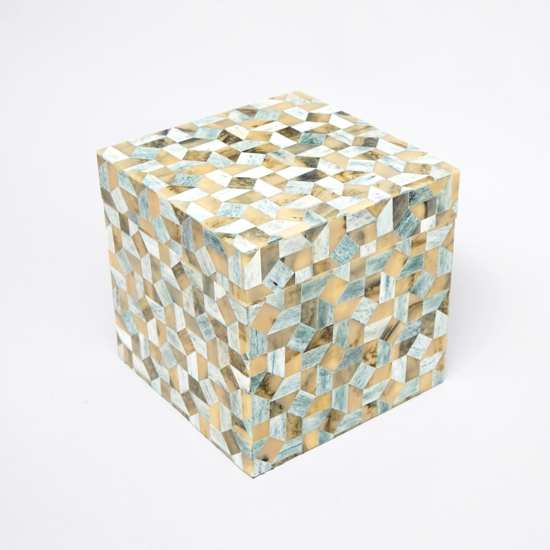 BOÎTE CUBE À MOTIF MOSAÏQUE