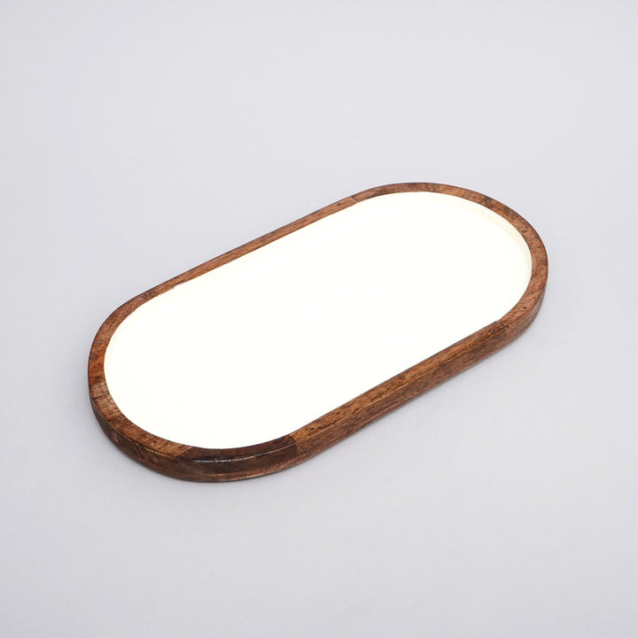 Oval Tray with Enamel Inside