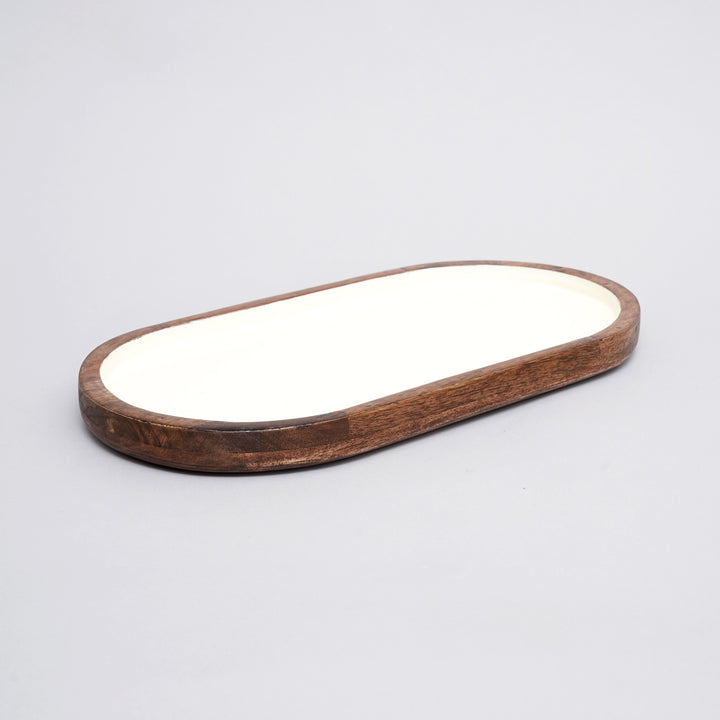 Oval Tray with Enamel Inside