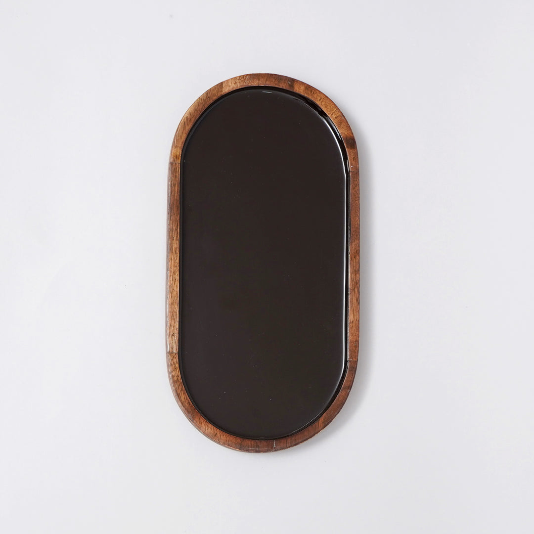 Oval Tray with Enamel Inside