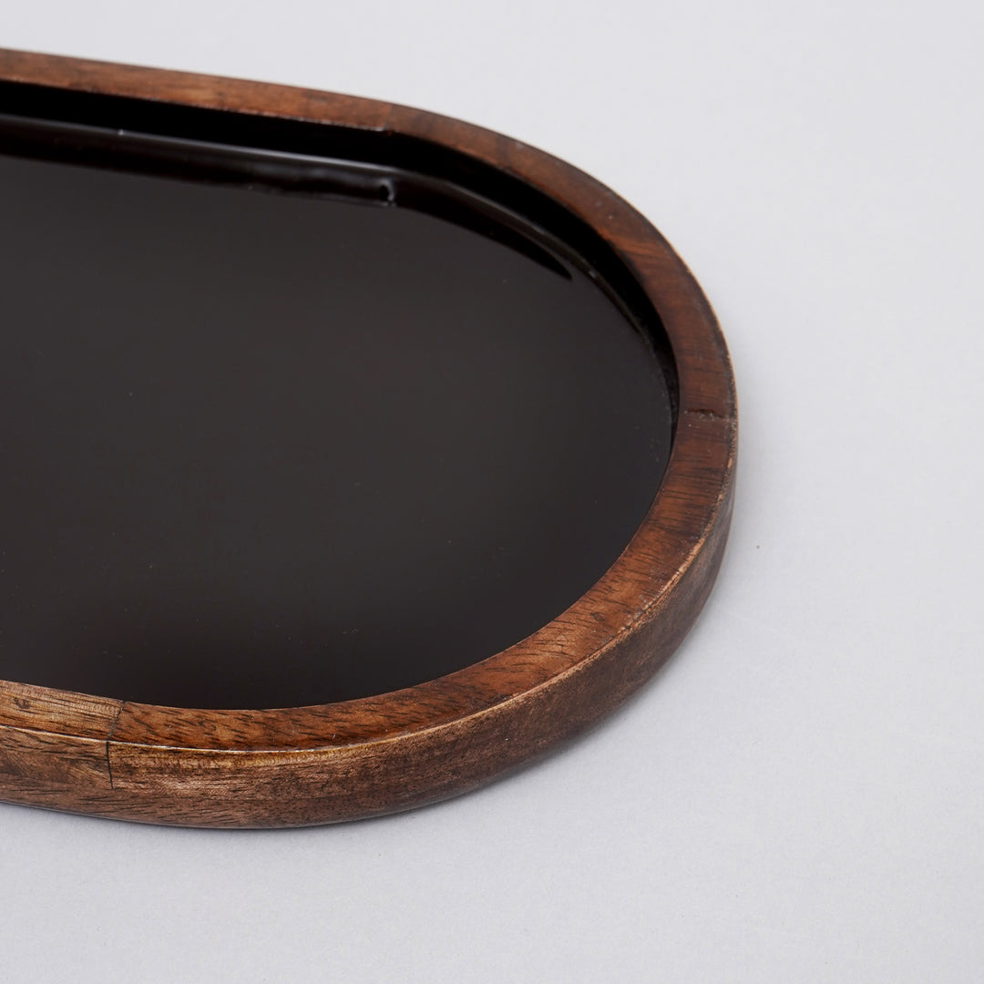 Oval Tray with Enamel Inside
