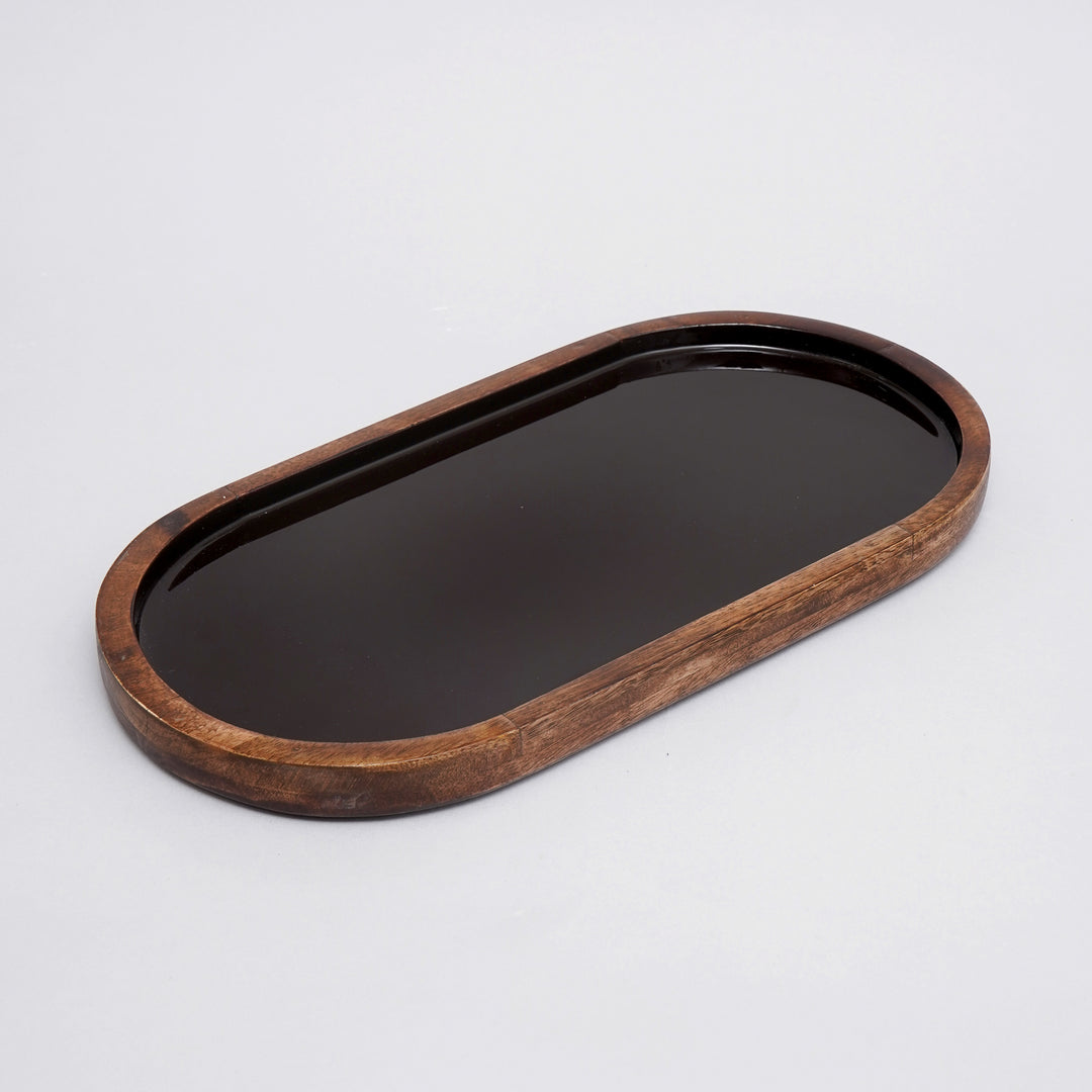 Oval Tray with Enamel Inside