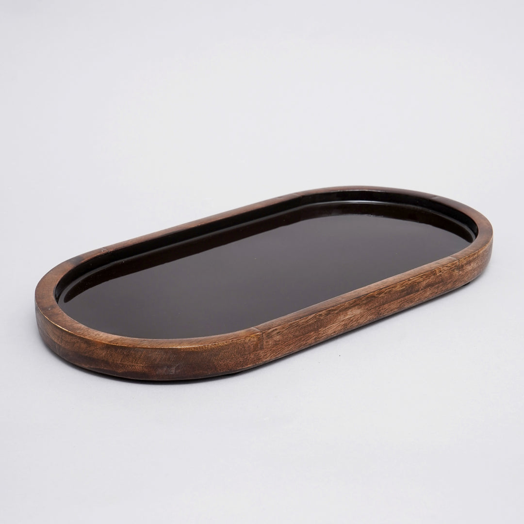 Oval Tray with Enamel Inside