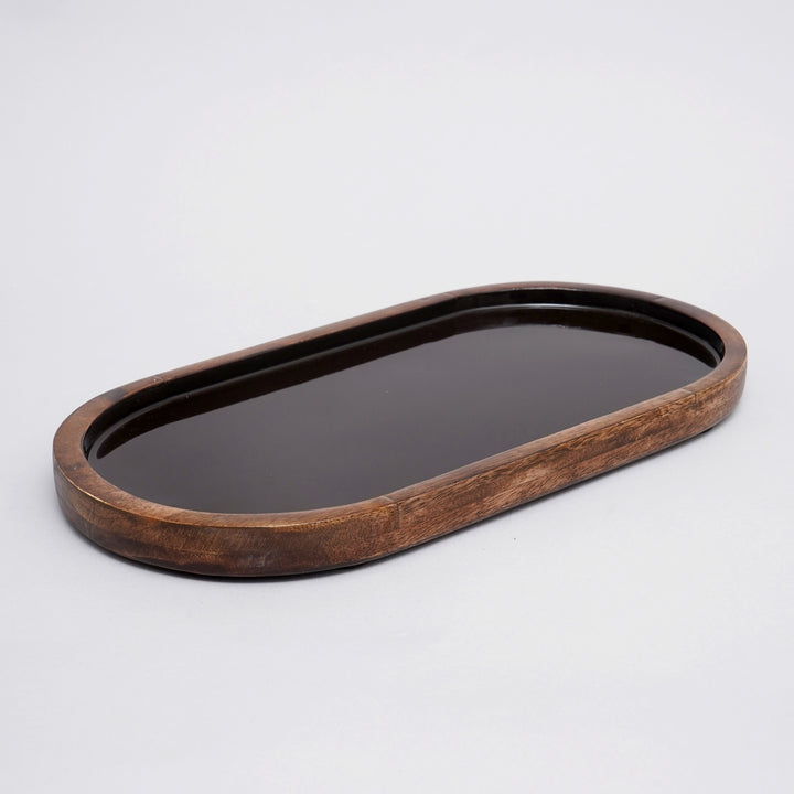 Oval Tray with Enamel Inside