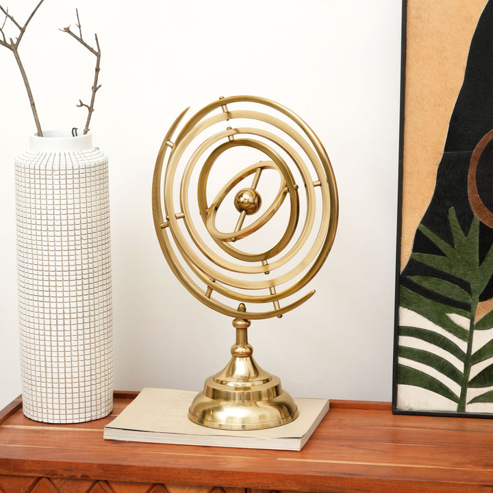 Classic Armillary Sphere Décor in Polished Gold Finish