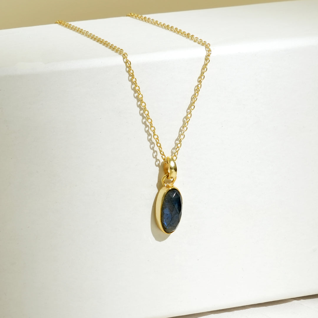Celestial Blue Necklace – Gold Accents