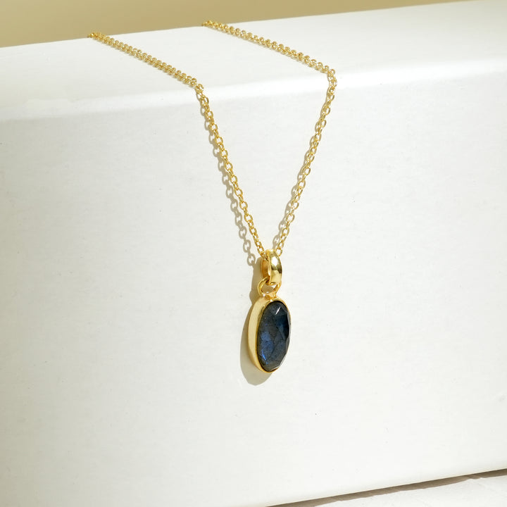 Celestial Blue Necklace – Gold Accents