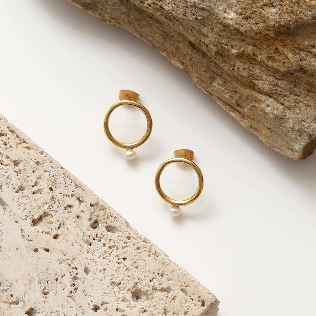 Pearl Hoop Earrings – Classic Elegance