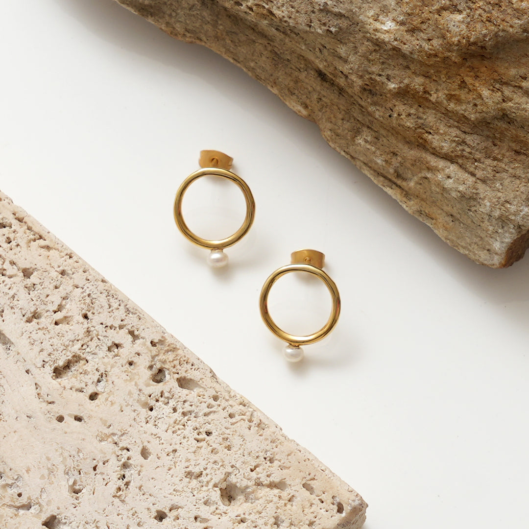 Pearl Hoop Earrings – Classic Elegance