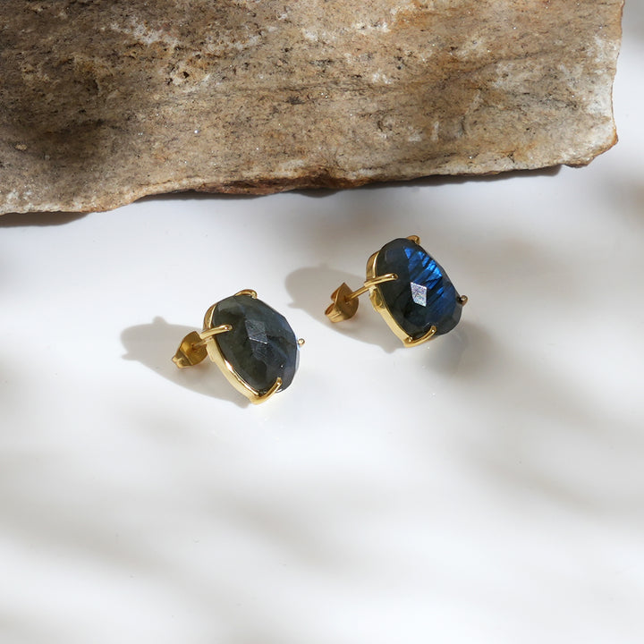 Aurora Stone Stud Earrings – Iridescent Shine