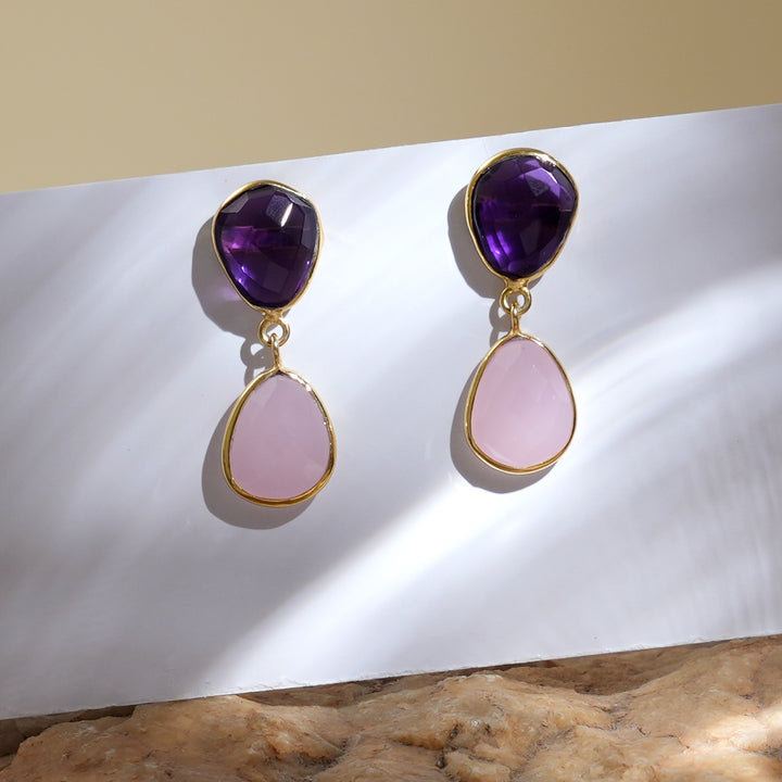 Lilac Drop Earrings – Blush-Toned Finish