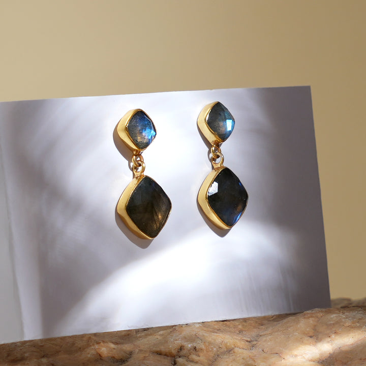 Midnight Glow Earrings – Gold Toned Finish