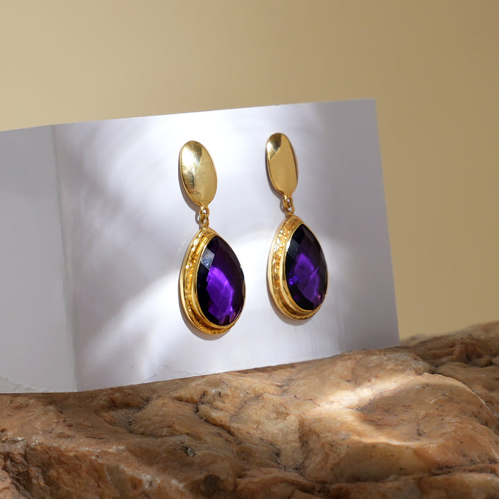 Quartz Drop Earrings – Royal Finish