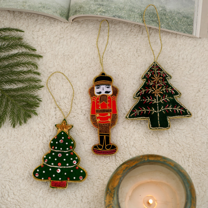 Velvet Nutcracker Christmas Hanging Ornament