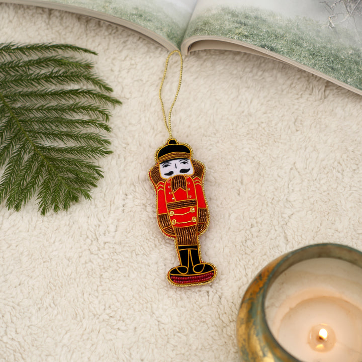 Velvet Nutcracker Christmas Hanging Ornament