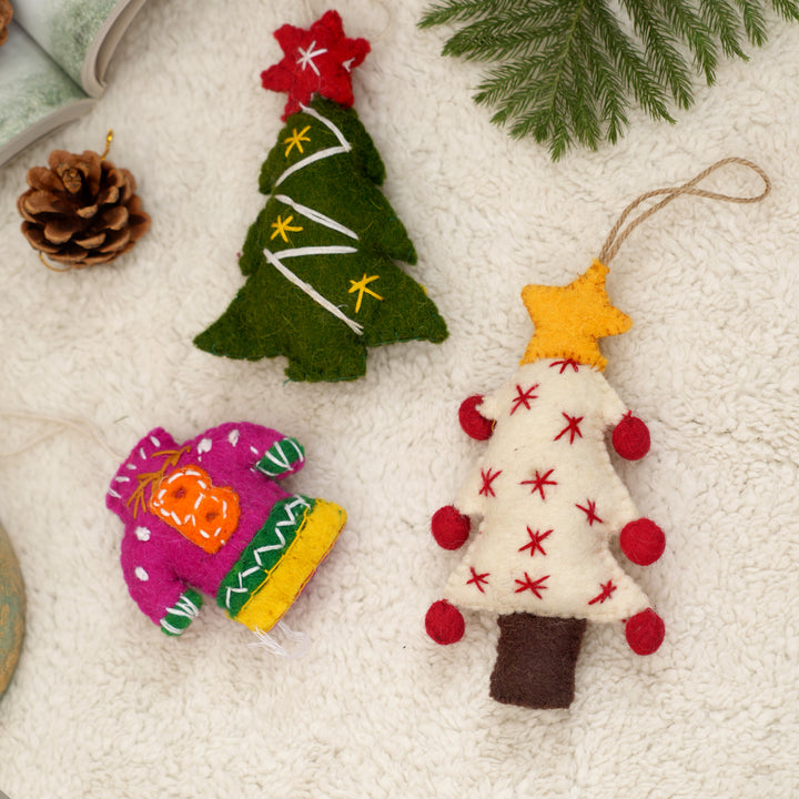 Multicolour Felt Christmas Sweater Hanging Ornament