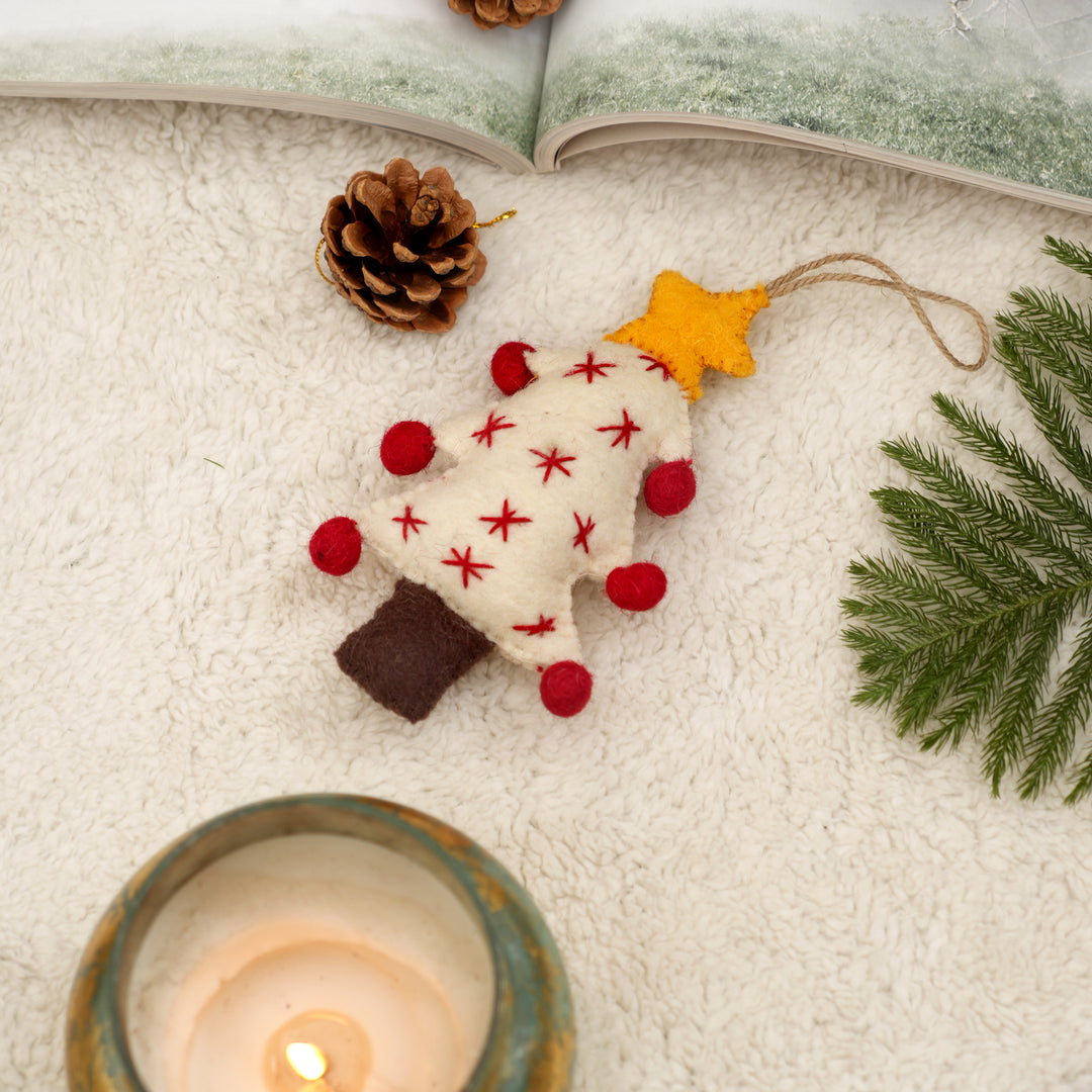 Felt Christmas Tree Hanging Ornament with Star