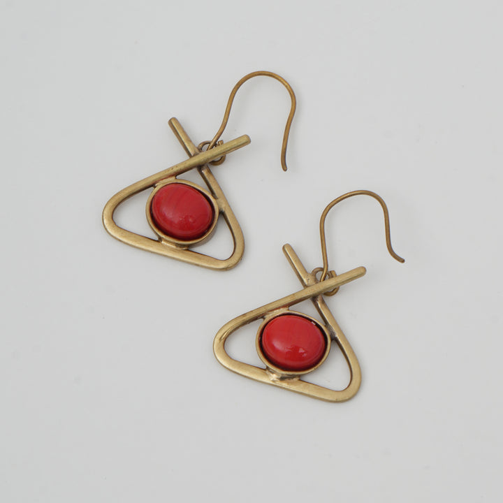 Pendientes Skookum Charm Red - Latón