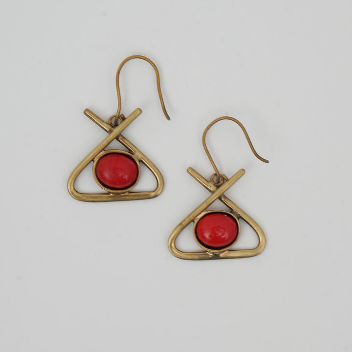 Pendientes Skookum Charm Red - Latón