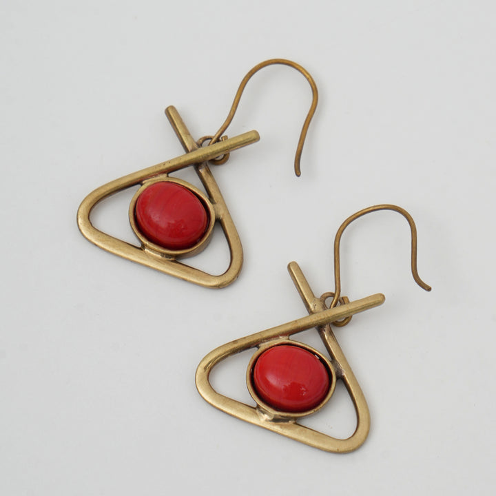 Pendientes Skookum Charm Red - Latón
