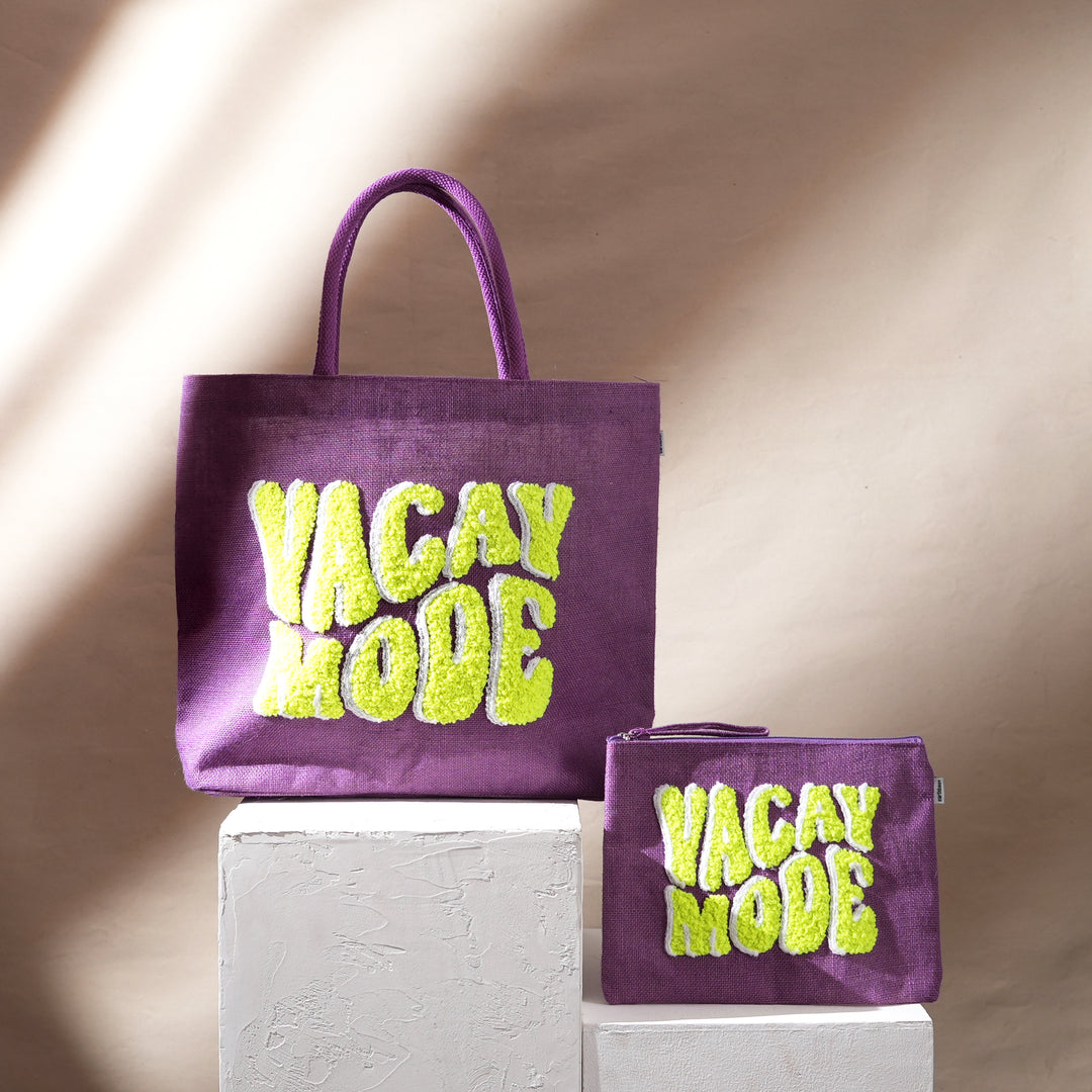 Neon Vacay Mode Beach Pouch – Chic Compact Organizer