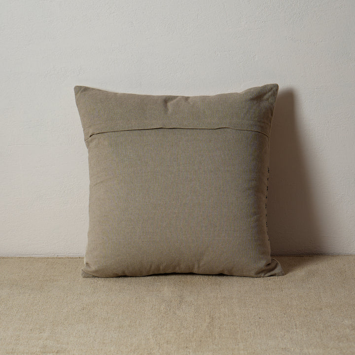 Coussin Chambray 50x50 avec patchwork - Beige