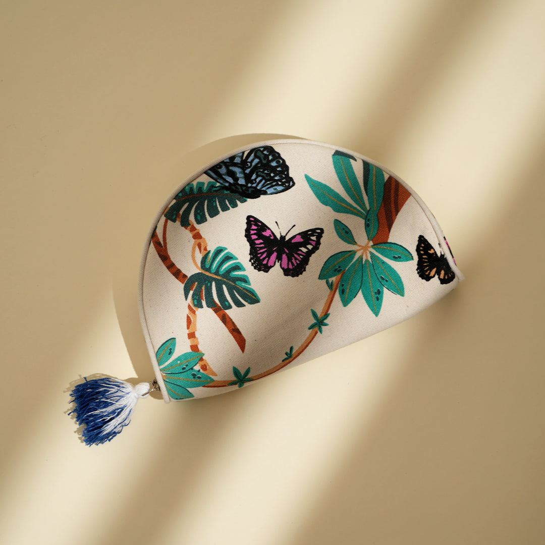 Stylish Butterfly Canvas Travel Case – Cosmetic & Accessory Bag