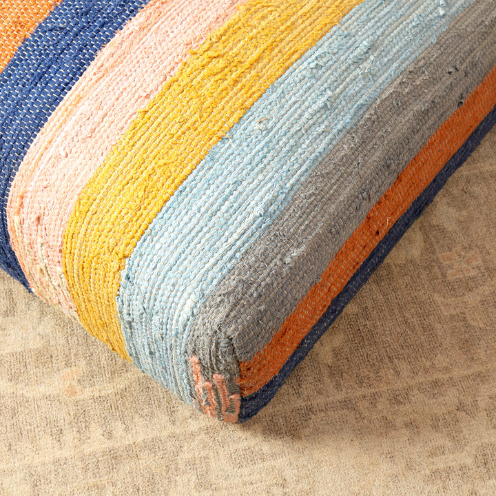 L Shape Floor Sofa In Multi Stripe
