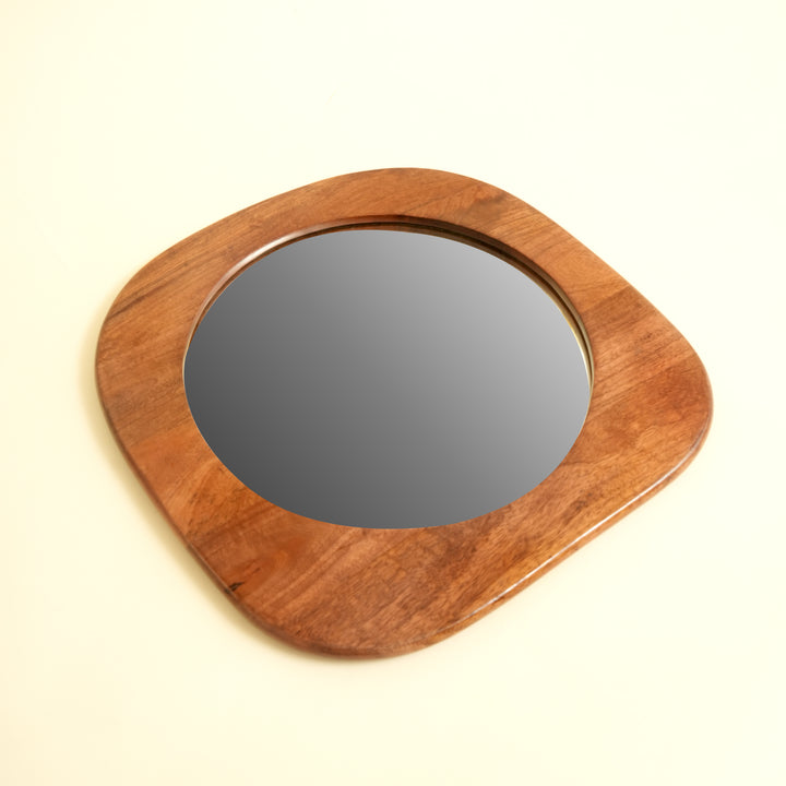 Organic Wall Mirror Small  - Dark Brown