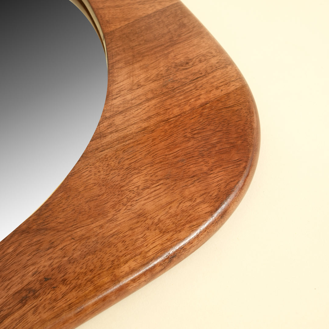 Organic Wall Mirror Small  - Dark Brown