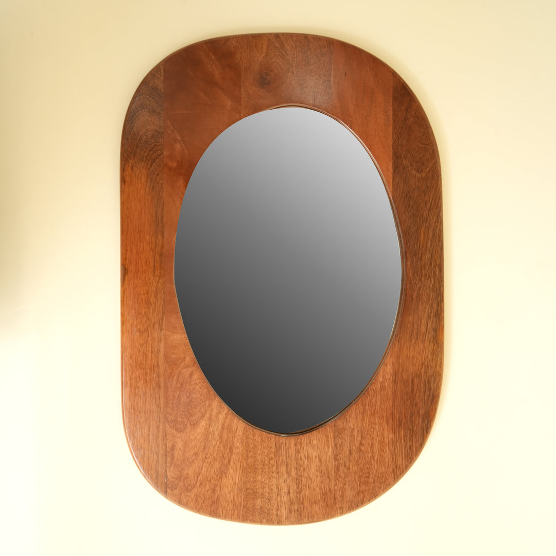 Organic Wall Mirror Large  - Dark Brown