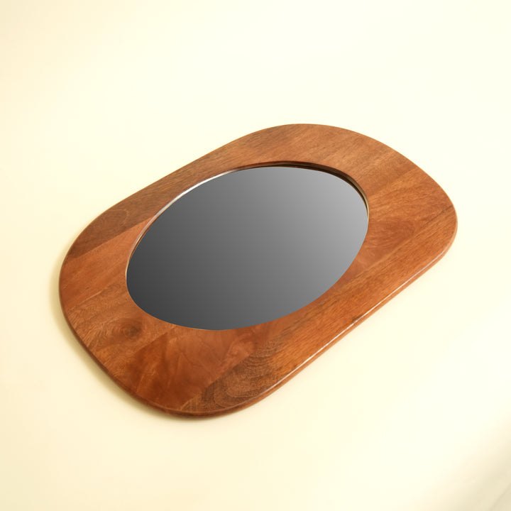 Organic Wall Mirror Large  - Dark Brown