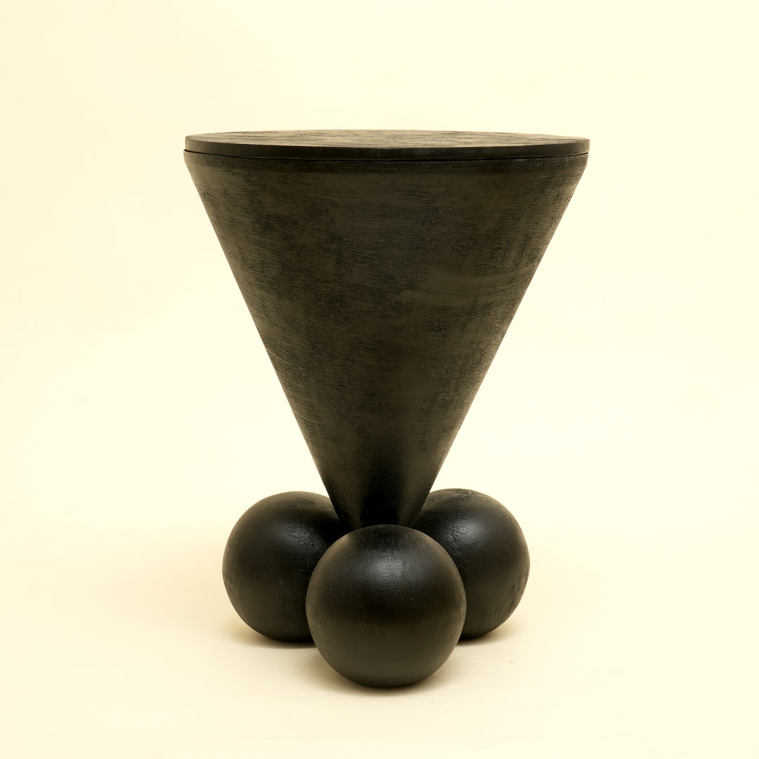 Table d'appoint en bois et métal - Noir